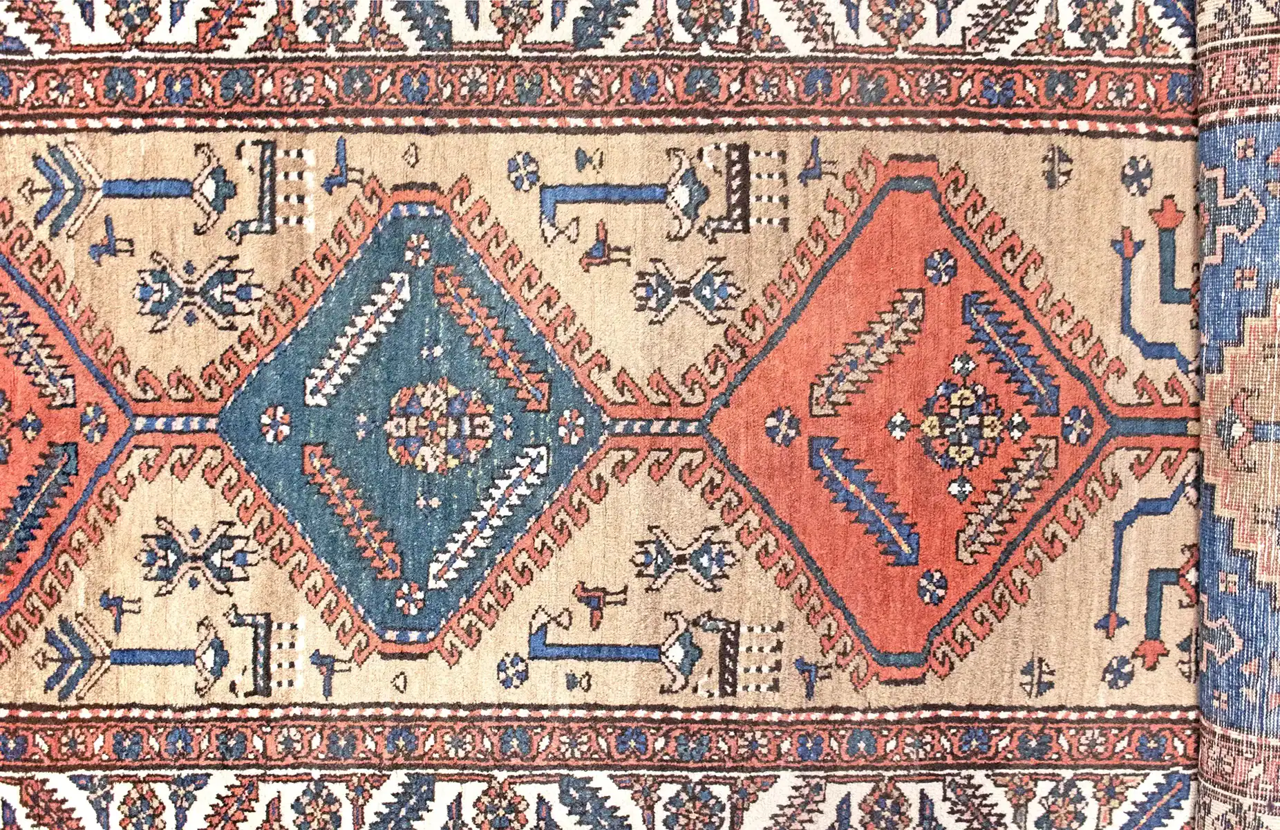 3 x 15 Antique Heriz Wool Rug - Image 7