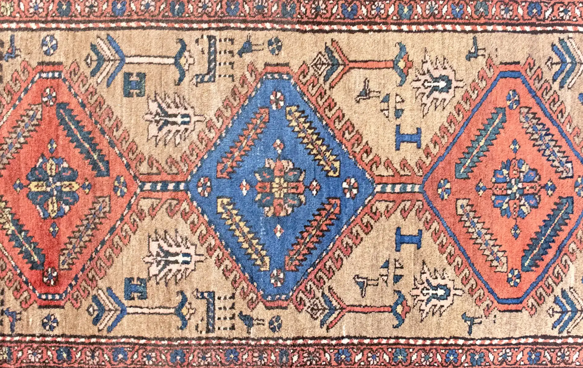 3 x 15 Antique Heriz Wool Rug - Image 8