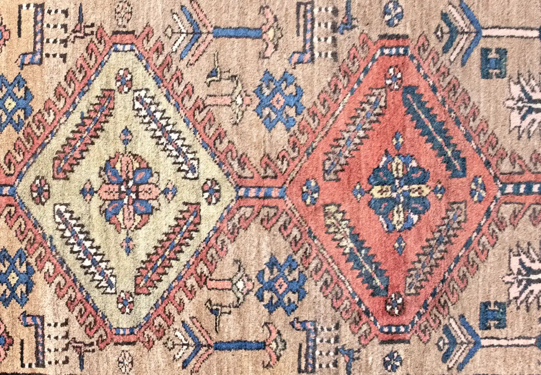 3 x 15 Antique Heriz Wool Rug - Image 5