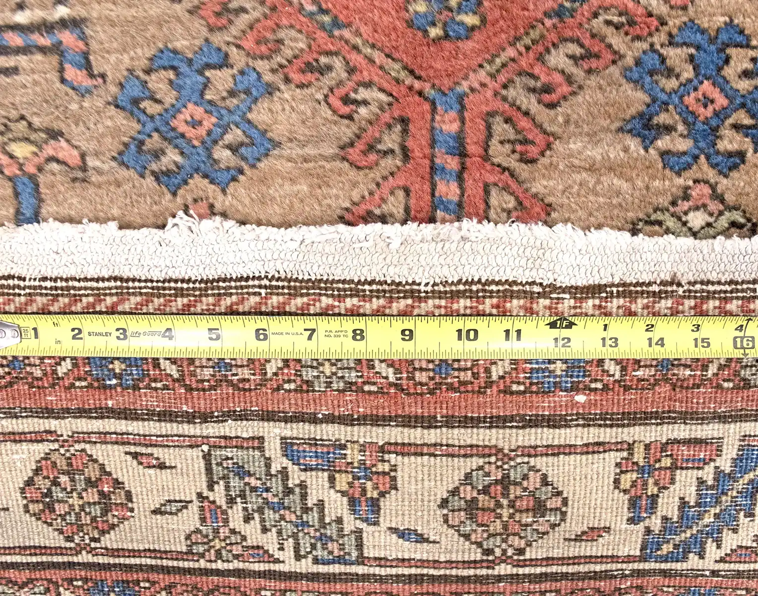 3 x 15 Antique Heriz Wool Rug - Image 3