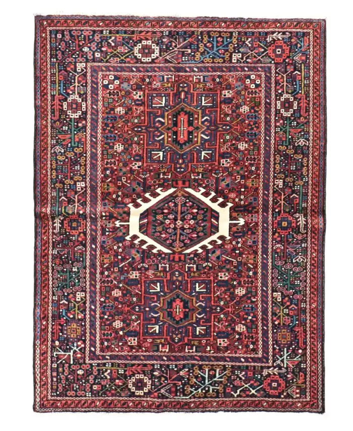 5 x 6 Vintage Heriz Persian Wool Rug