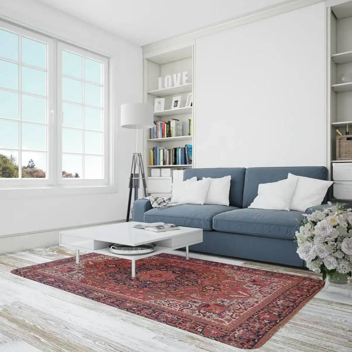 10 x 12 Vintage Heriz Wool Rug - Image 2