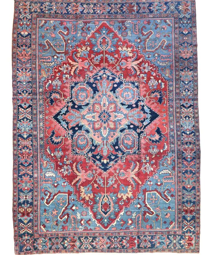 10 x 13 Antique Heriz Wool Area Rug
