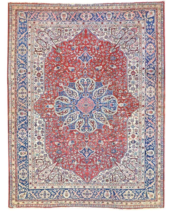 10 x 13 Antique Heriz Wool Area Rug - pineville rug gallery - charlotte nc