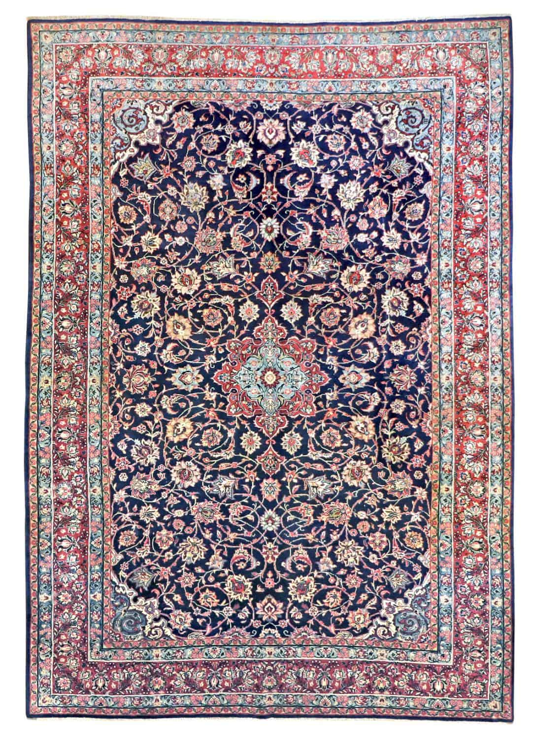 8 x 11 Vintage Sarouk Persian Wool Area Rug - pineville rug gallery - charlotte nc