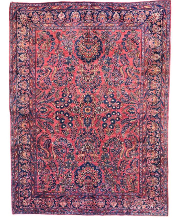 9 x 12 Antique Sarouk Persian Wool Rug