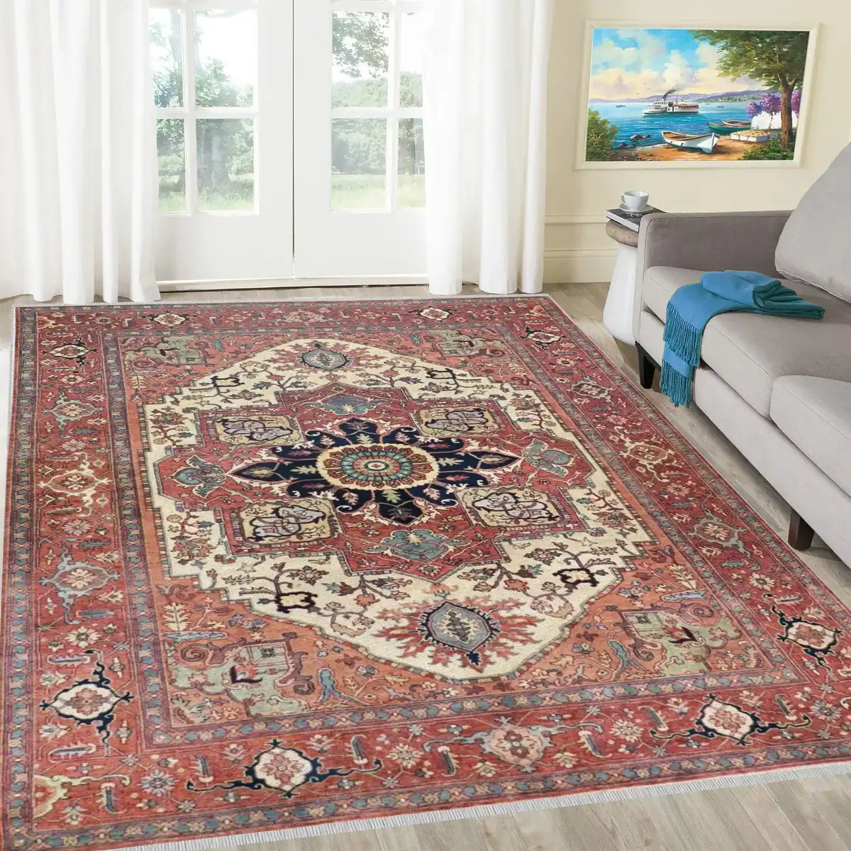 9 x 12 New Heriz Indian Wool Rug - Image 2