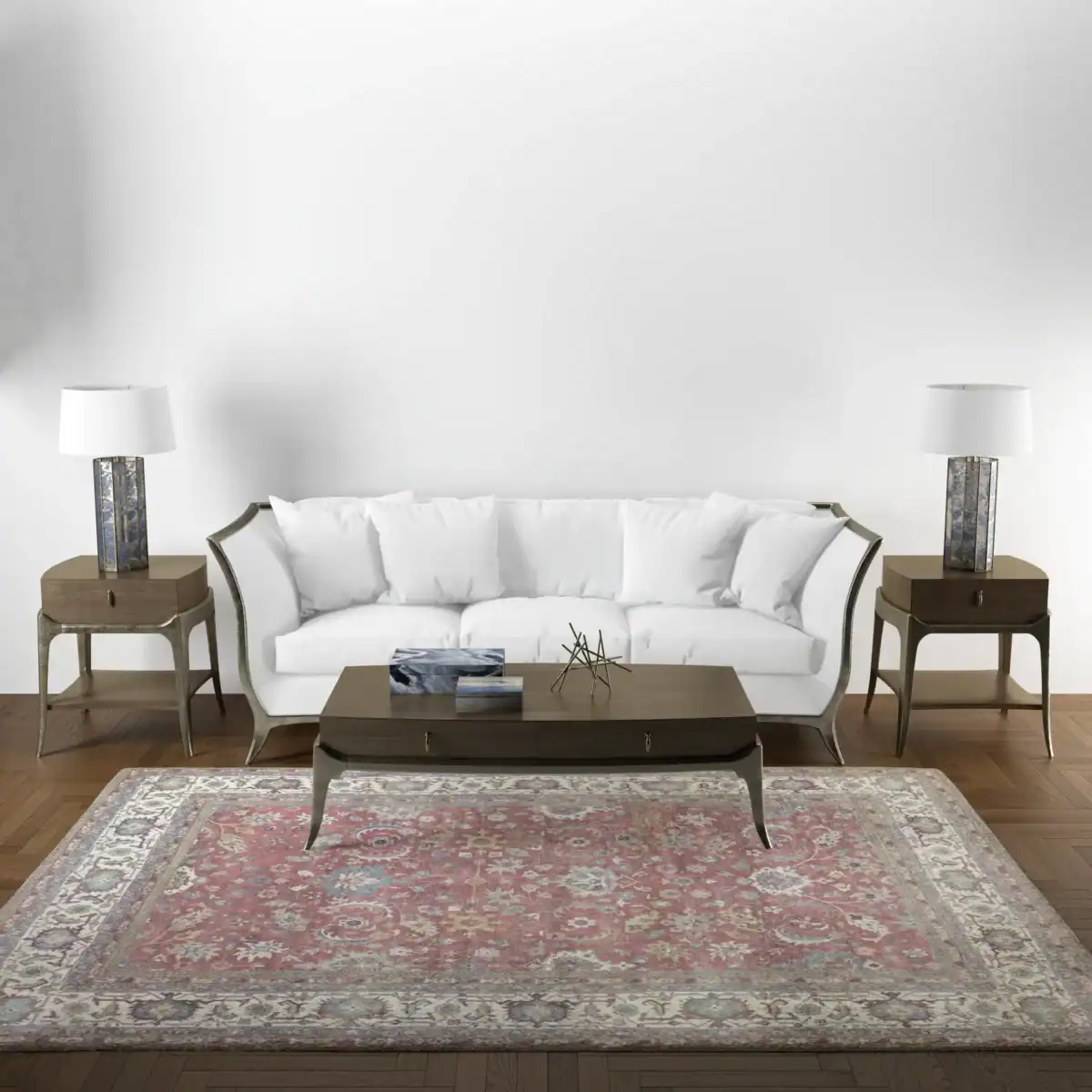 9 x 12 New Mahal India Wool Rug - Image 2