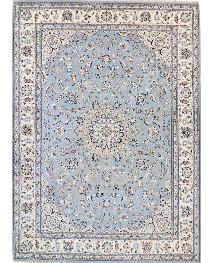9 x 12 New Nain India Wool Silk Area Rug - pineville rug gallery - charlotte nc