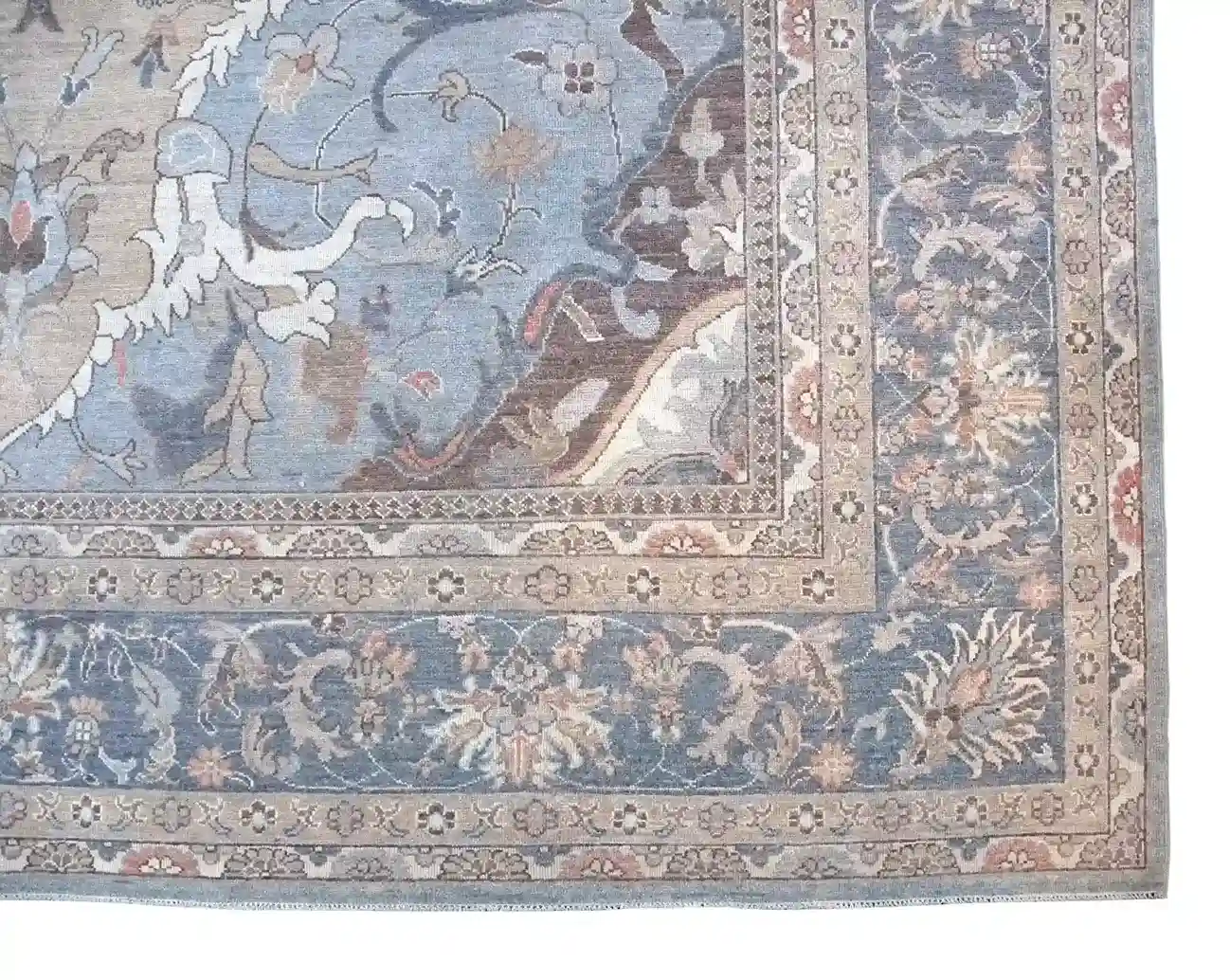 9 x 12 New Oushak Pakistan Wool Area Rug Border Details - pineville rug gallery - charlotte nc