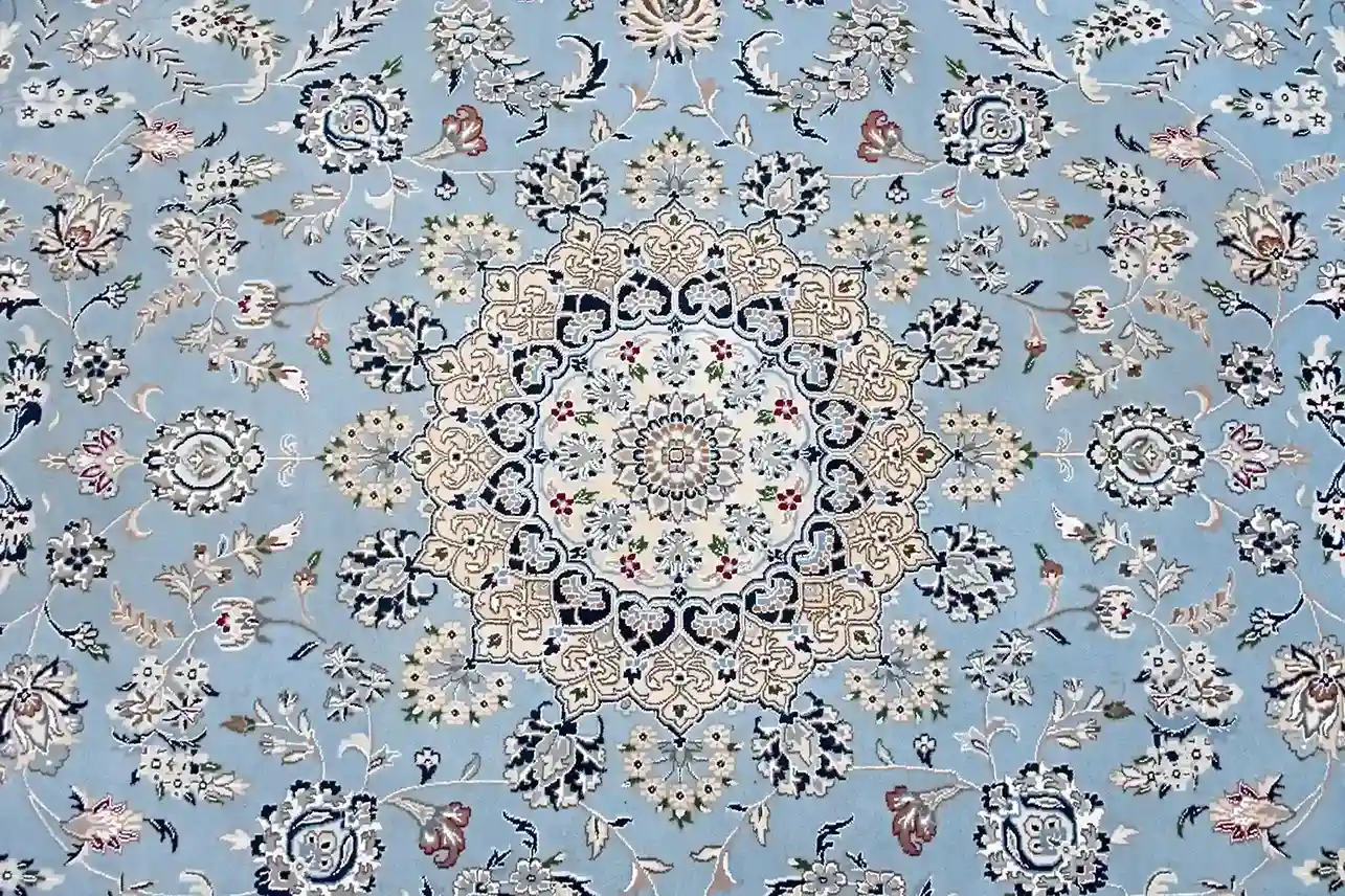 9 x 12 New Naien India Wool Silk Area Rug Design Details - pineville rug gallery - charlotte nc