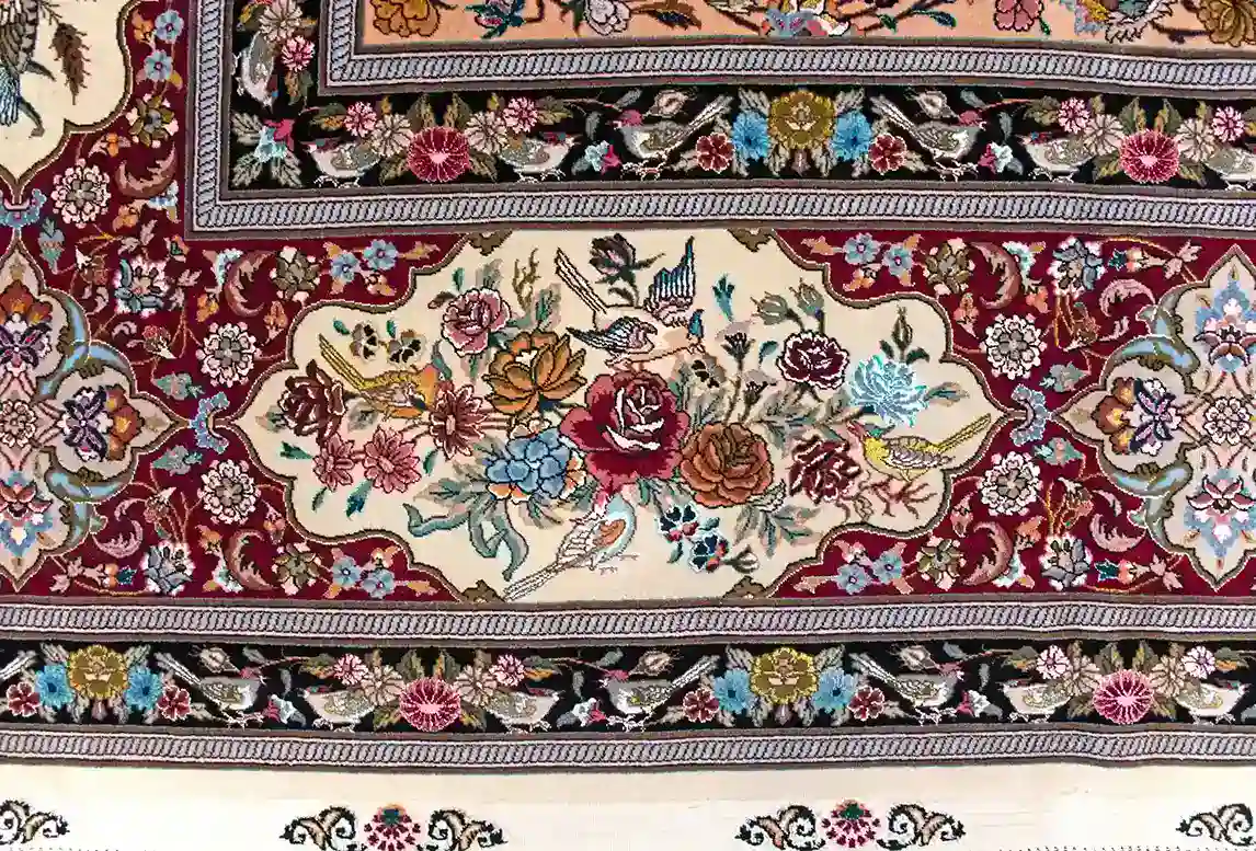 9 x 12 New Tabriz Iran Wool-Silk Area Rug