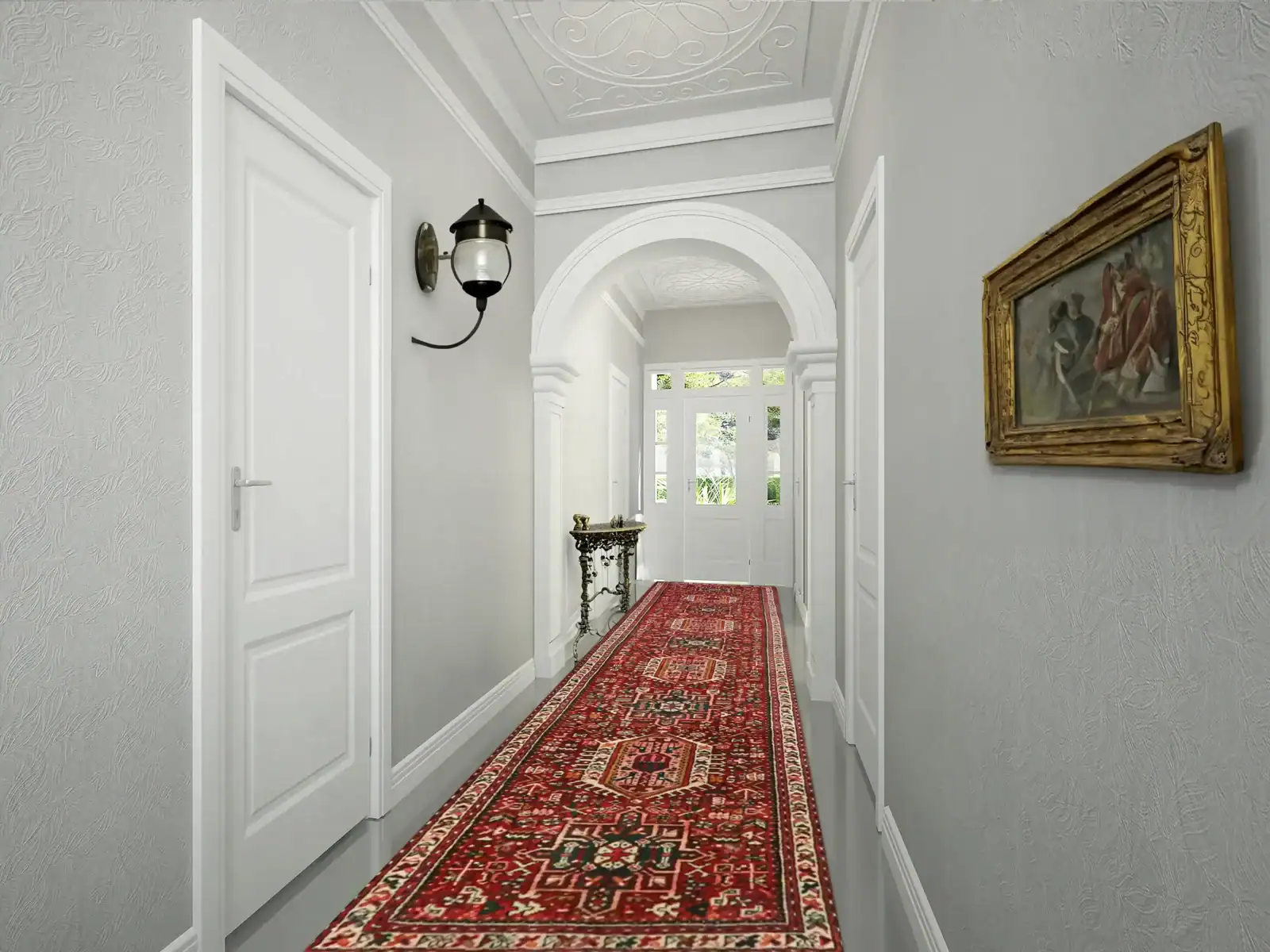 3 x 12 Vintage Heriz Persian Wool Rug - Image 2