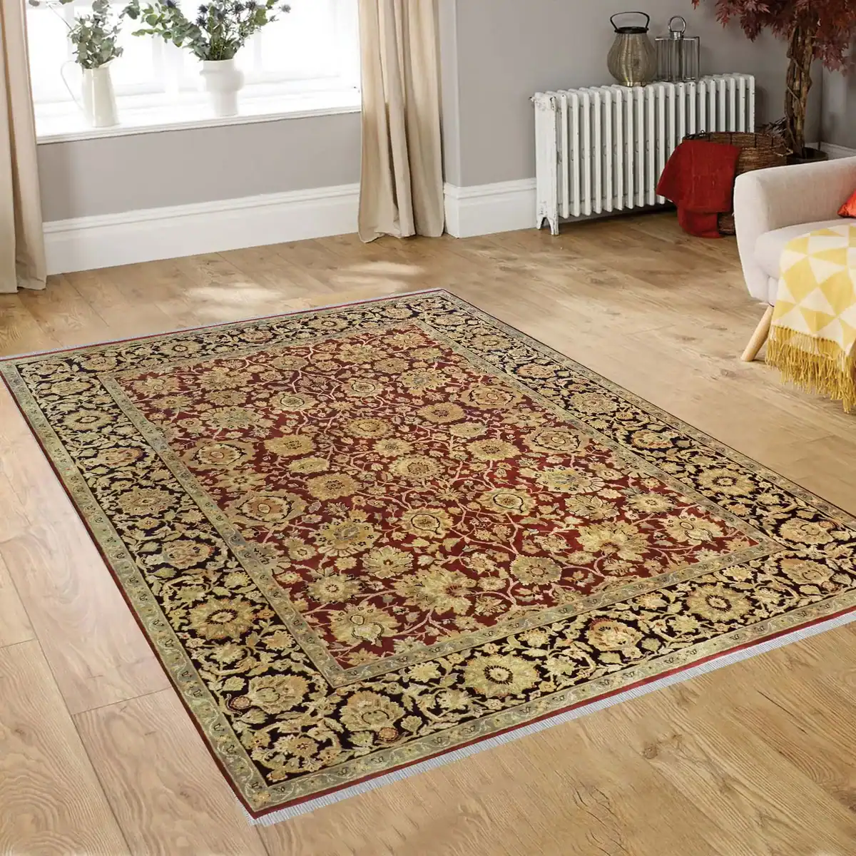 9 x 12 Agra Indian Wool Rug - Image 2