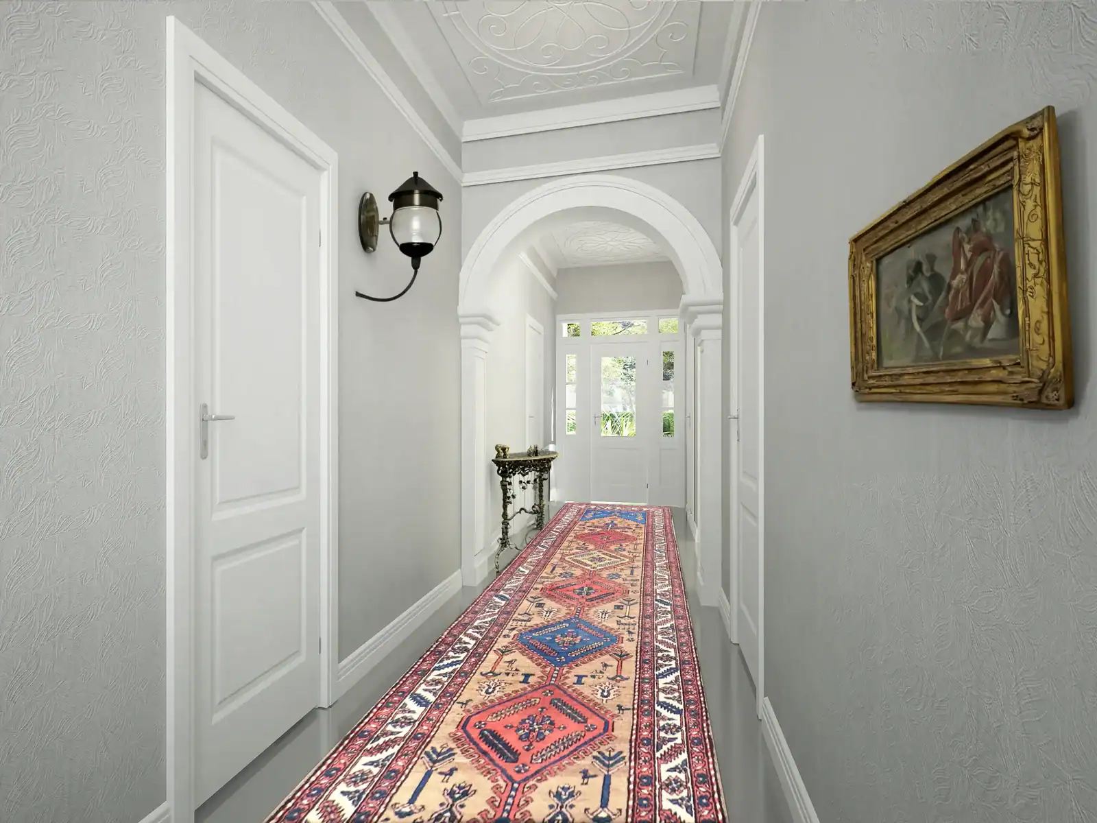 3 x 15 Antique Heriz Wool Rug - Image 2