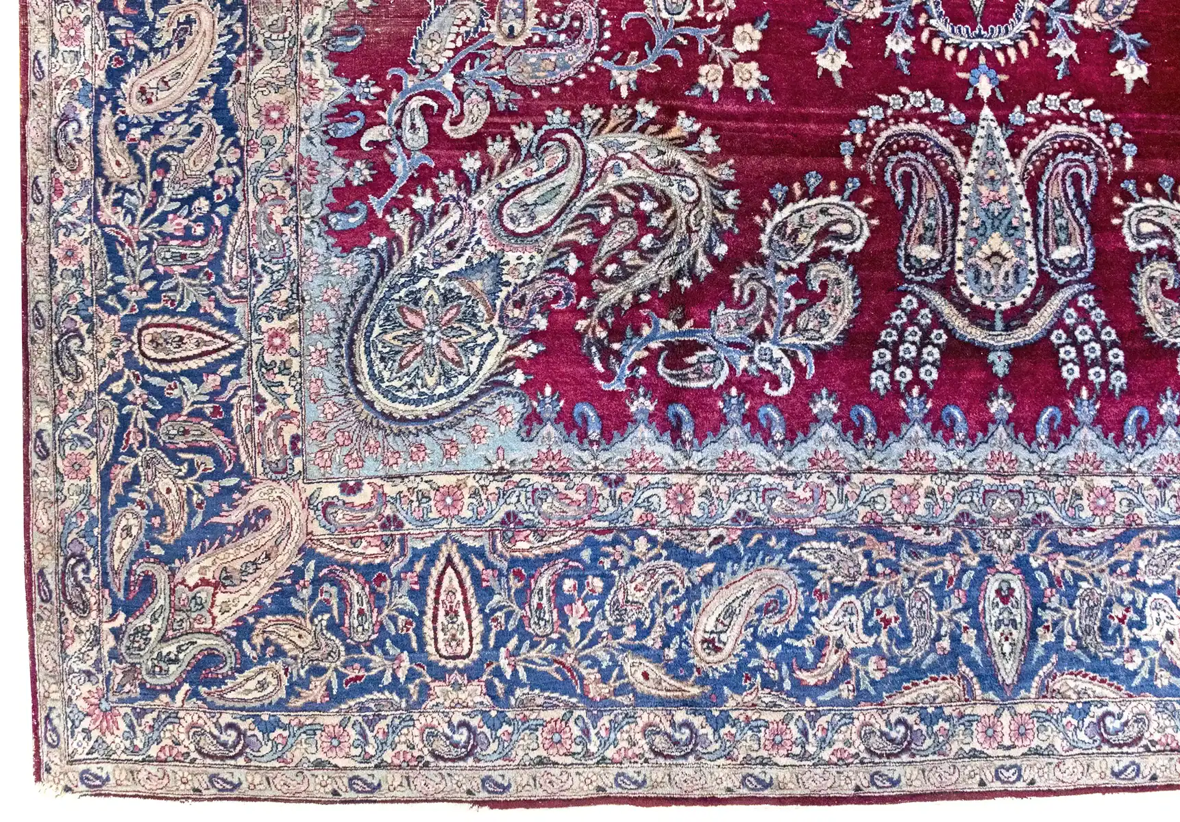 9 x 12 Antique Kerman Persian Wool Rug - Image 5