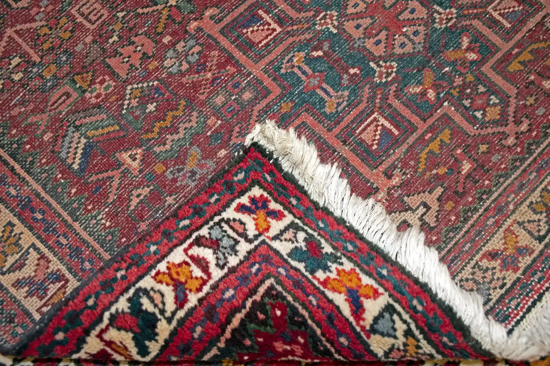 3 x 12 Vintage Heriz Persian Wool Rug - Image 6