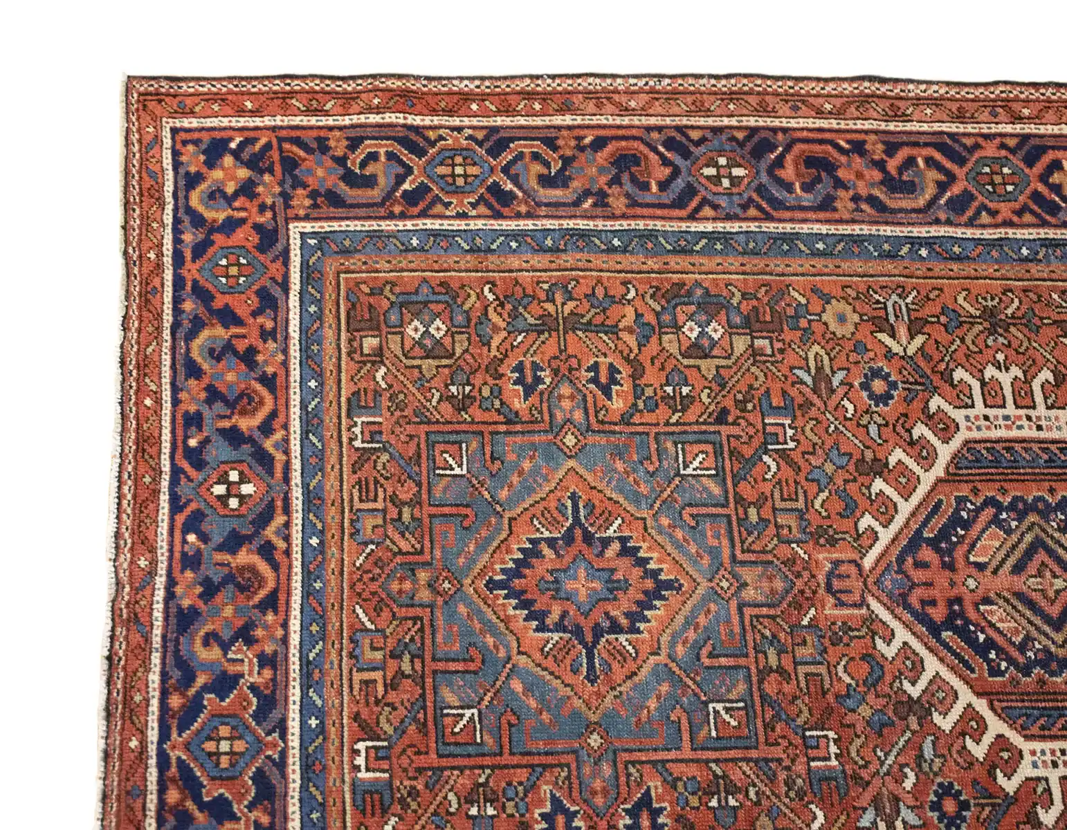5 x 7 Antique Persian Heriz Wool Rug - Image 3