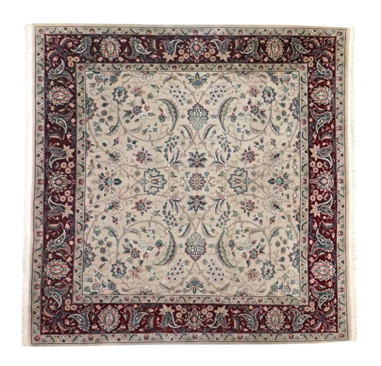 6 x 6 Heriz Kashan Persian Wool Rug
