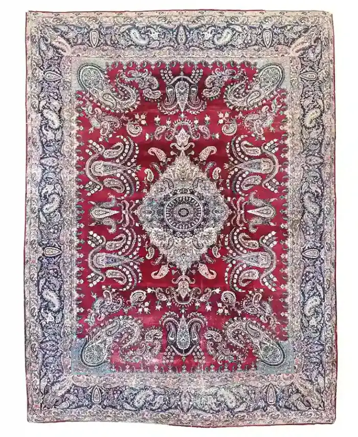 9 x 12 Antique Kerman Persian Wool Rug