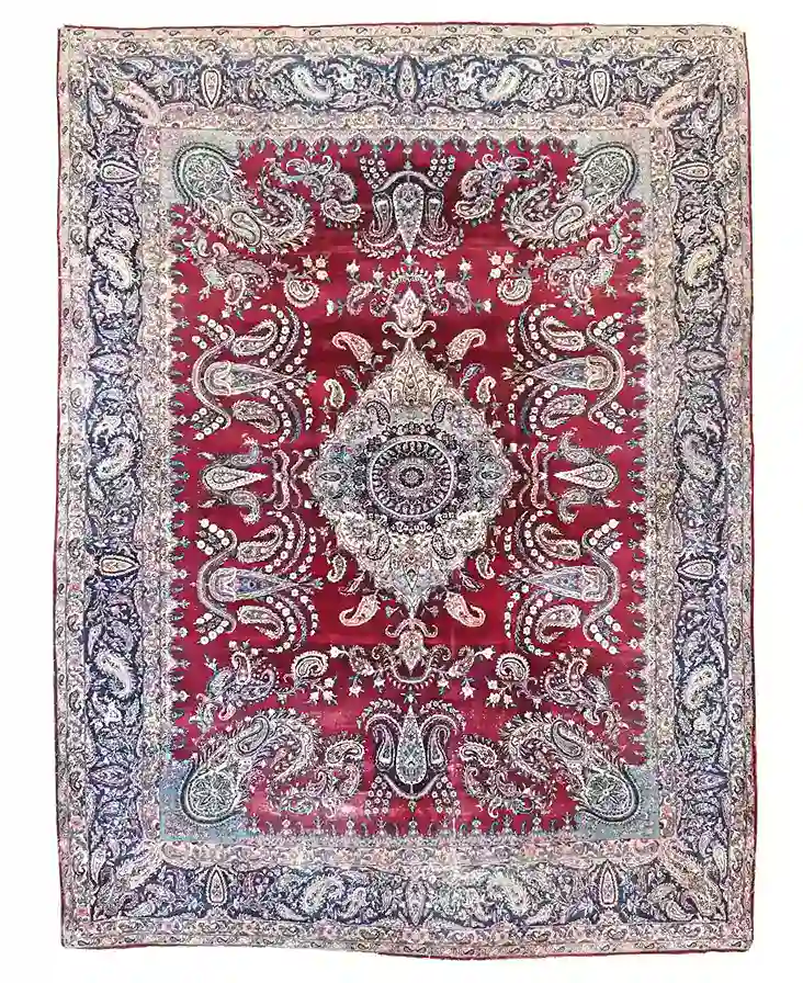 9 x 12 Antique Kerman Persian Wool Rug