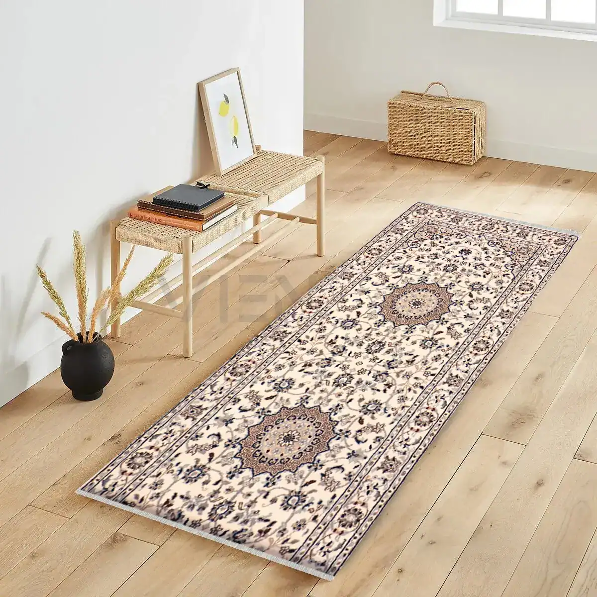 3 x 8 Nain India Wool Rug - Image 2