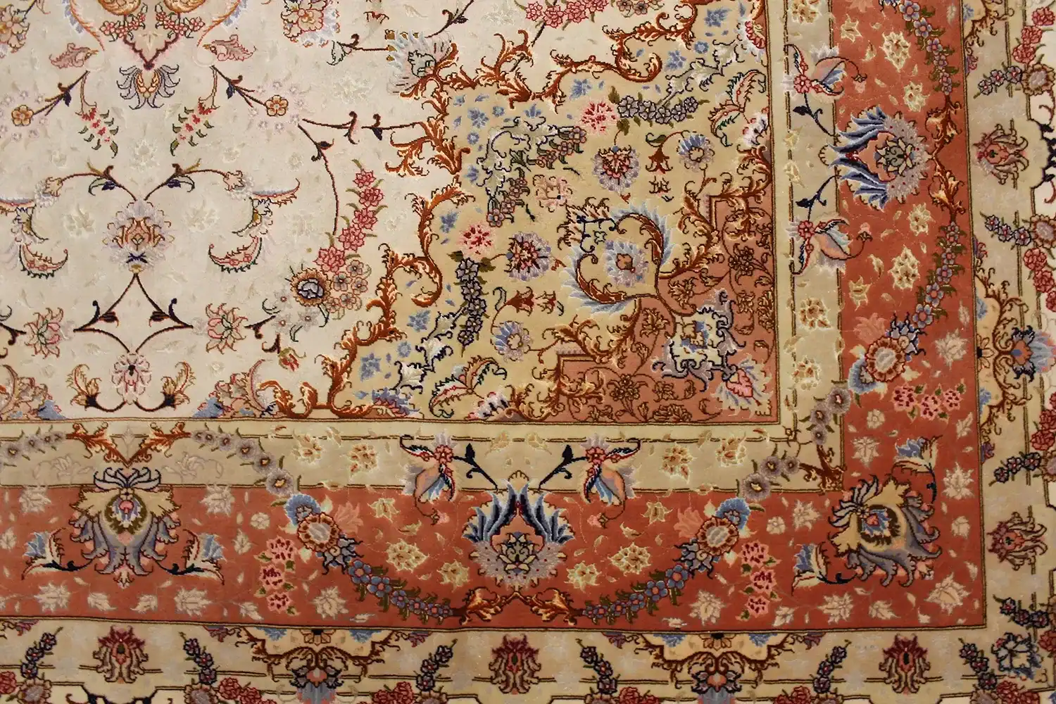 8 X 12 Persian Tabriz Wool/Silk Rug - Image 7