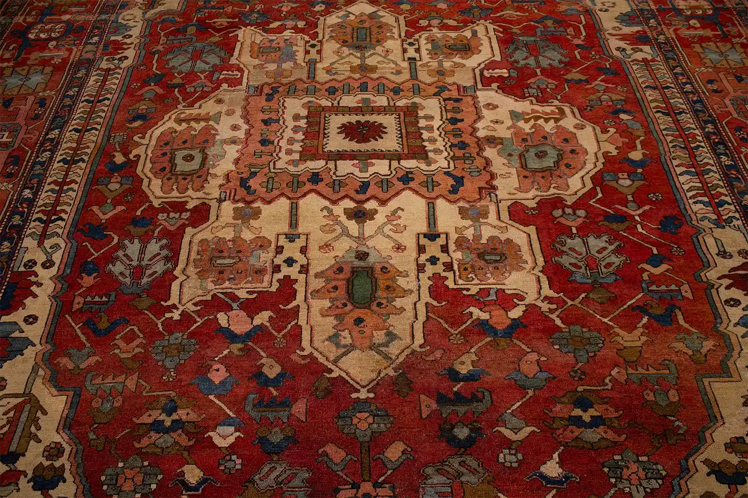 10 X 12 Antique Heriz Serapi Rug - Image 5