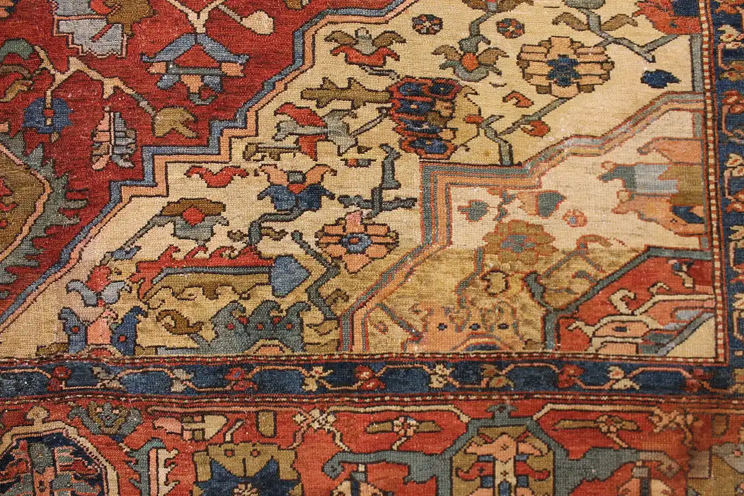 10 X 12 Antique Heriz Serapi Rug - Image 8
