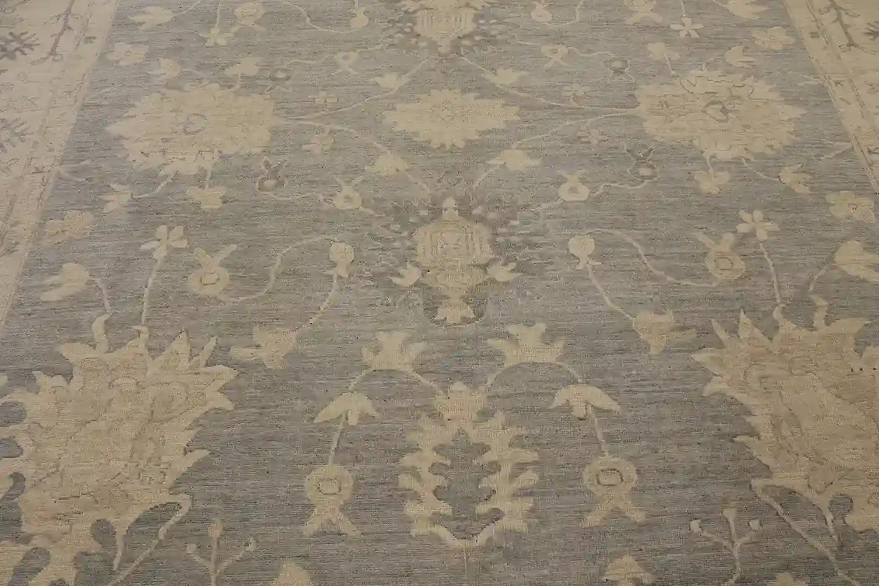 9 x 12 Light Blue Afghan Oushak Rug - Image 3