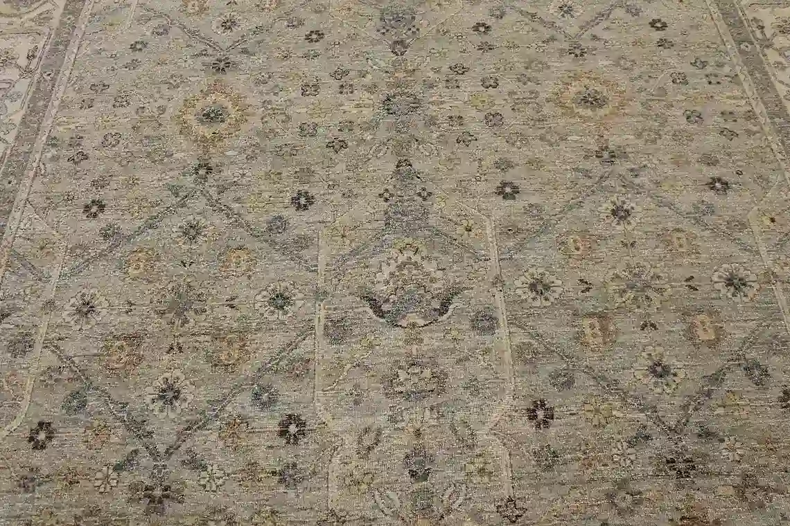 9 x 12 Seafoam Indo-Oushak Wool Rug - Image 11