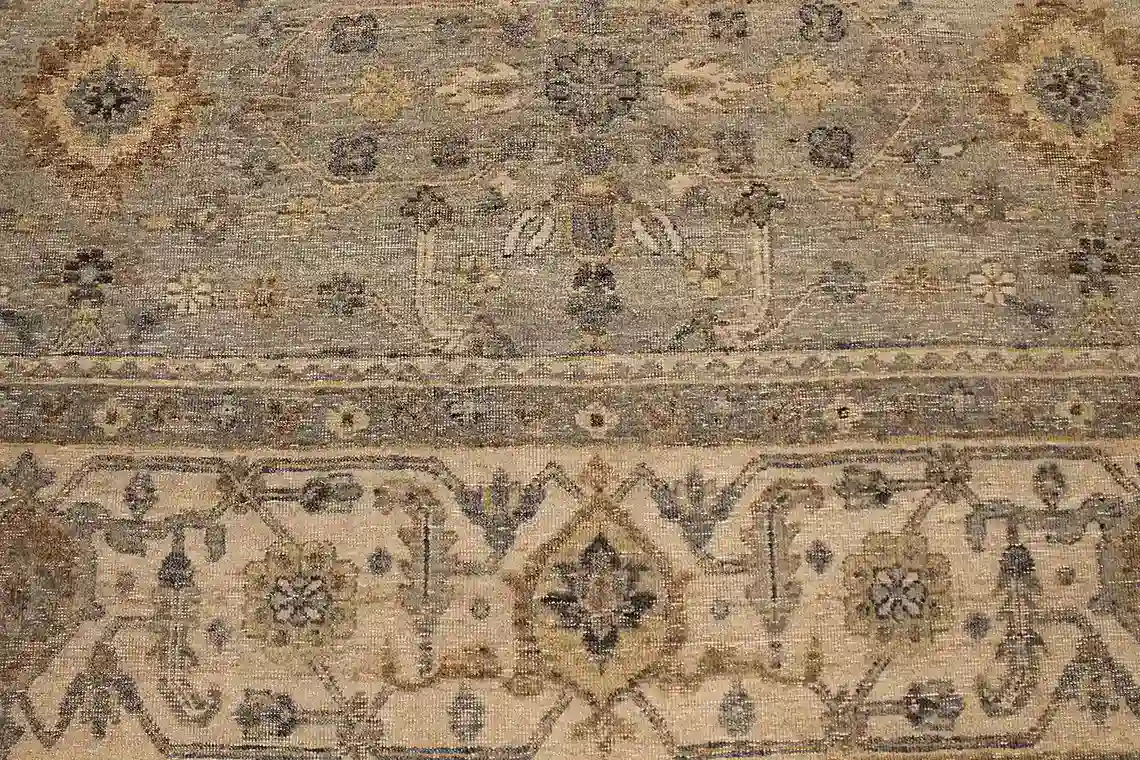 9 x 12 Seafoam Indo-Oushak Wool Rug - Image 5