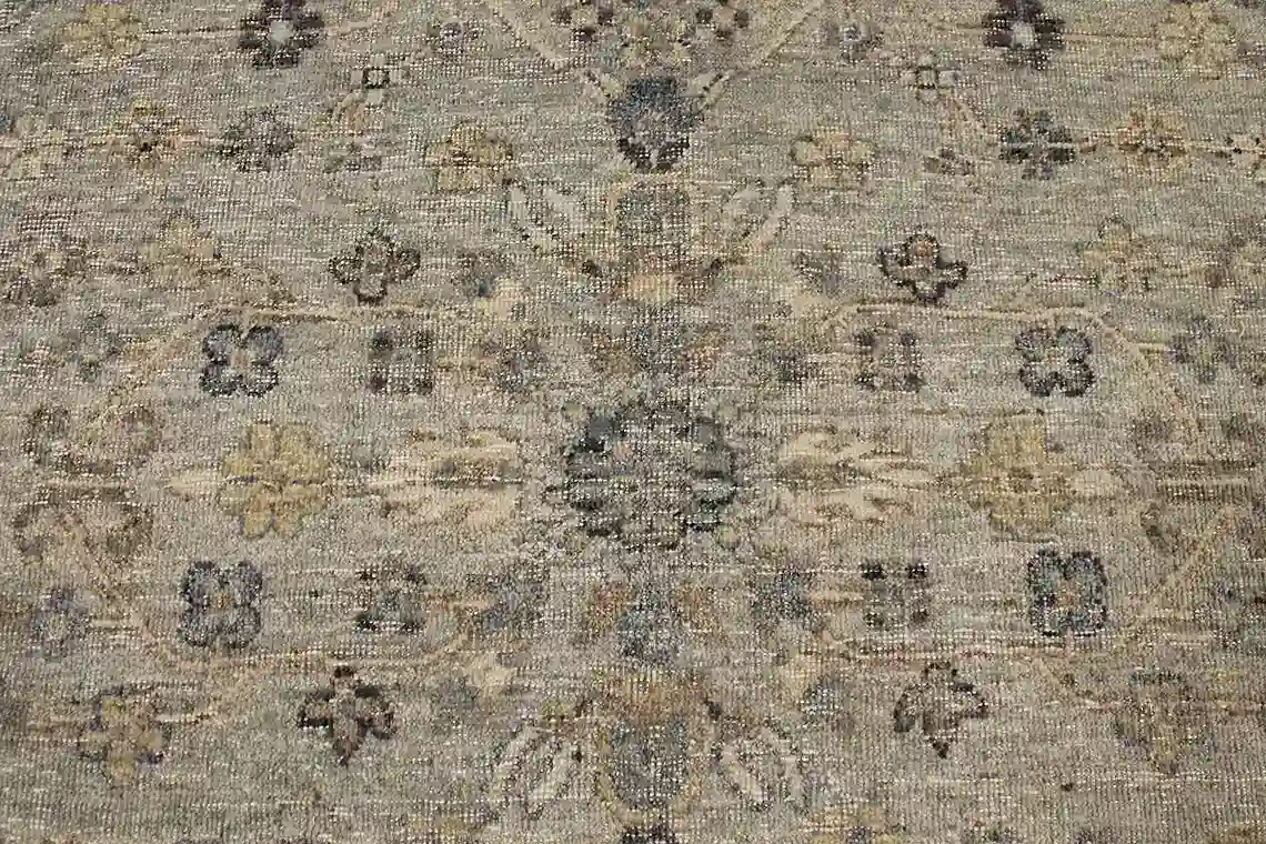 9 x 12 Seafoam Indo-Oushak Wool Rug - Image 4
