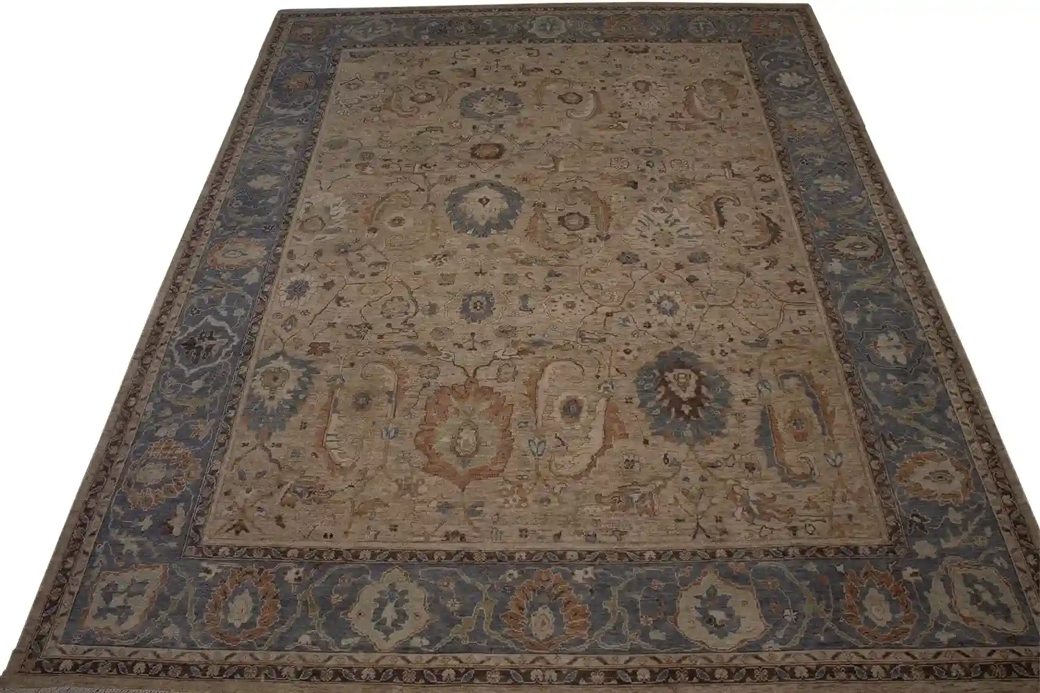 9 x 12 New Indo-Oushak Wool Rug - Image 3