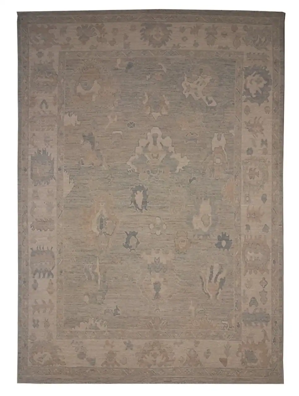 9 x 12 French Blue Oushak Area Rug