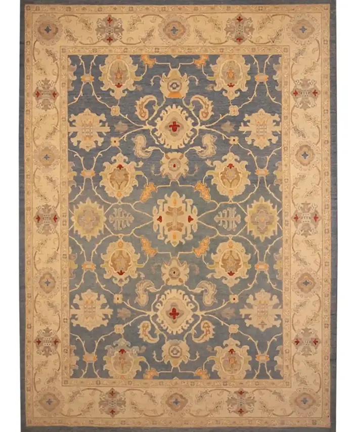 9 X 12 Floral Oushak Wool Rug