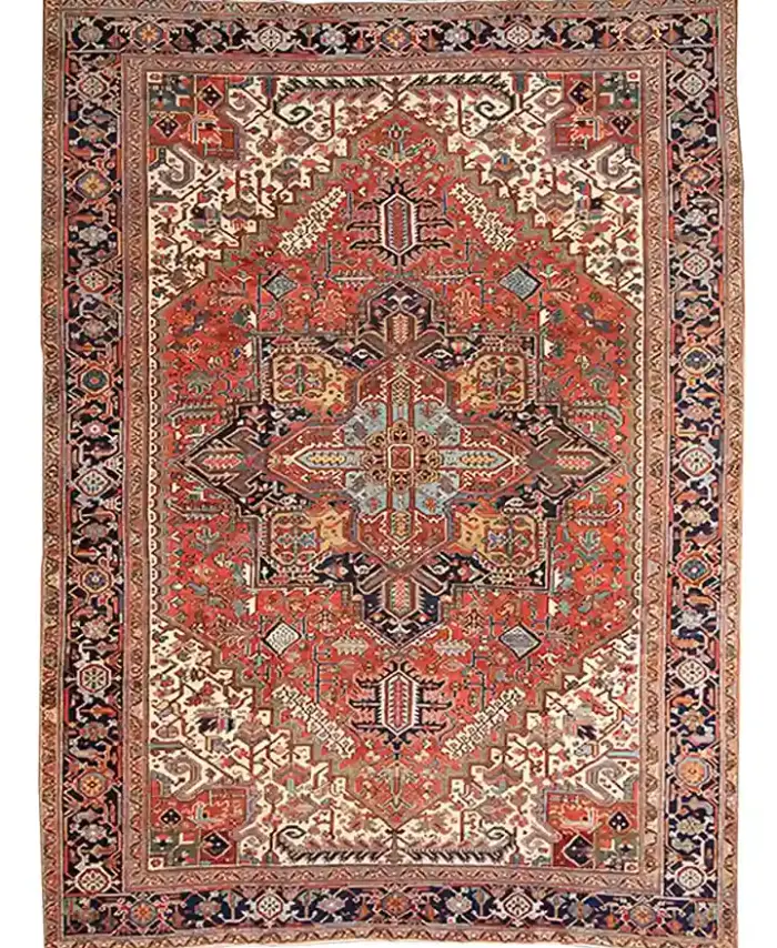10 X 13 Antique Heriz Wool Rug