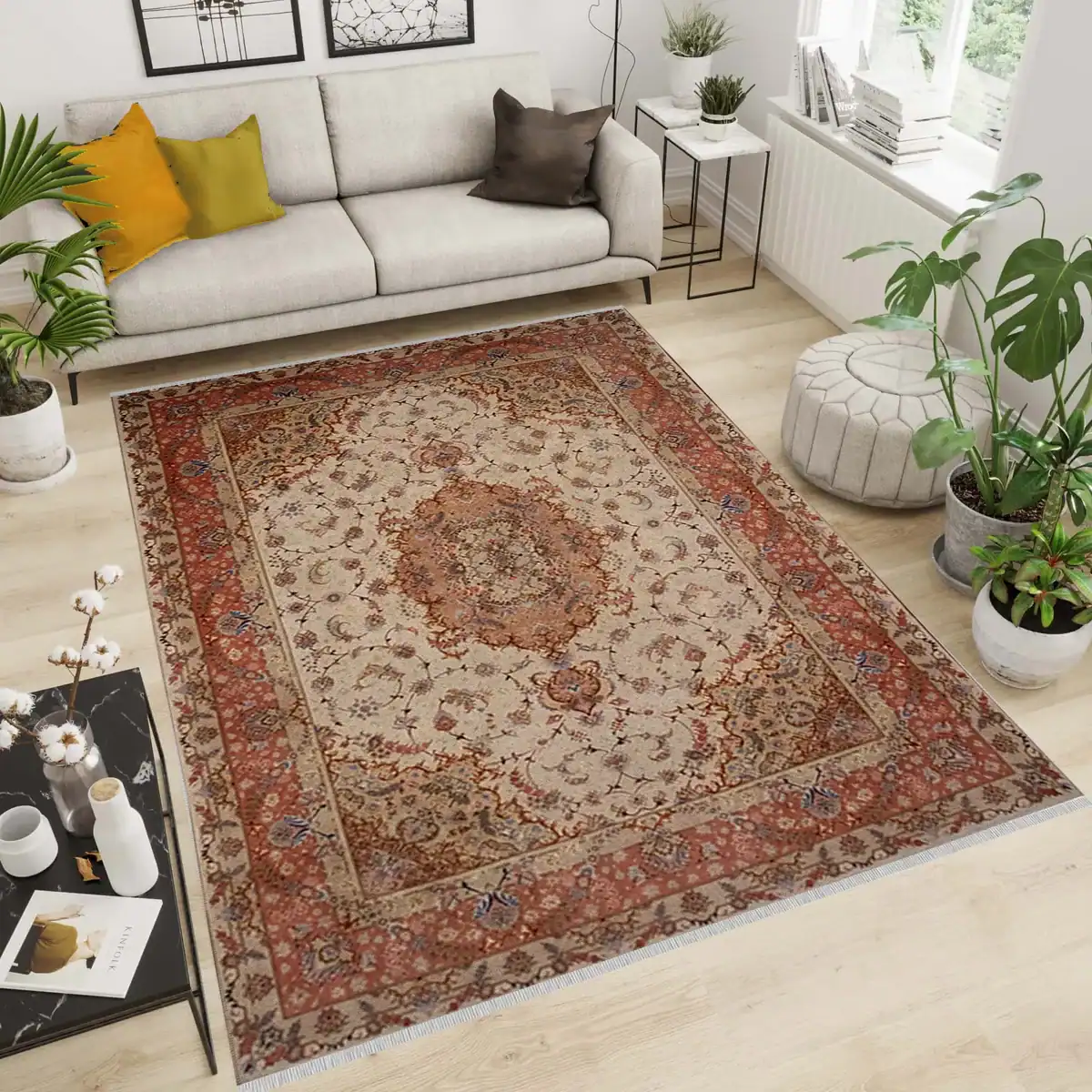 8 X 12 Persian Tabriz Wool/Silk Rug - Image 2
